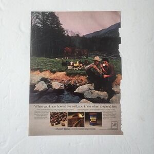 Vintage Print Ad Maxwell House Master Blend coffee camping clipping 1983 8x10.5